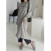 Women Sweatshirt Letter Printed Calf Length O  Neck Casual Midi Dresses